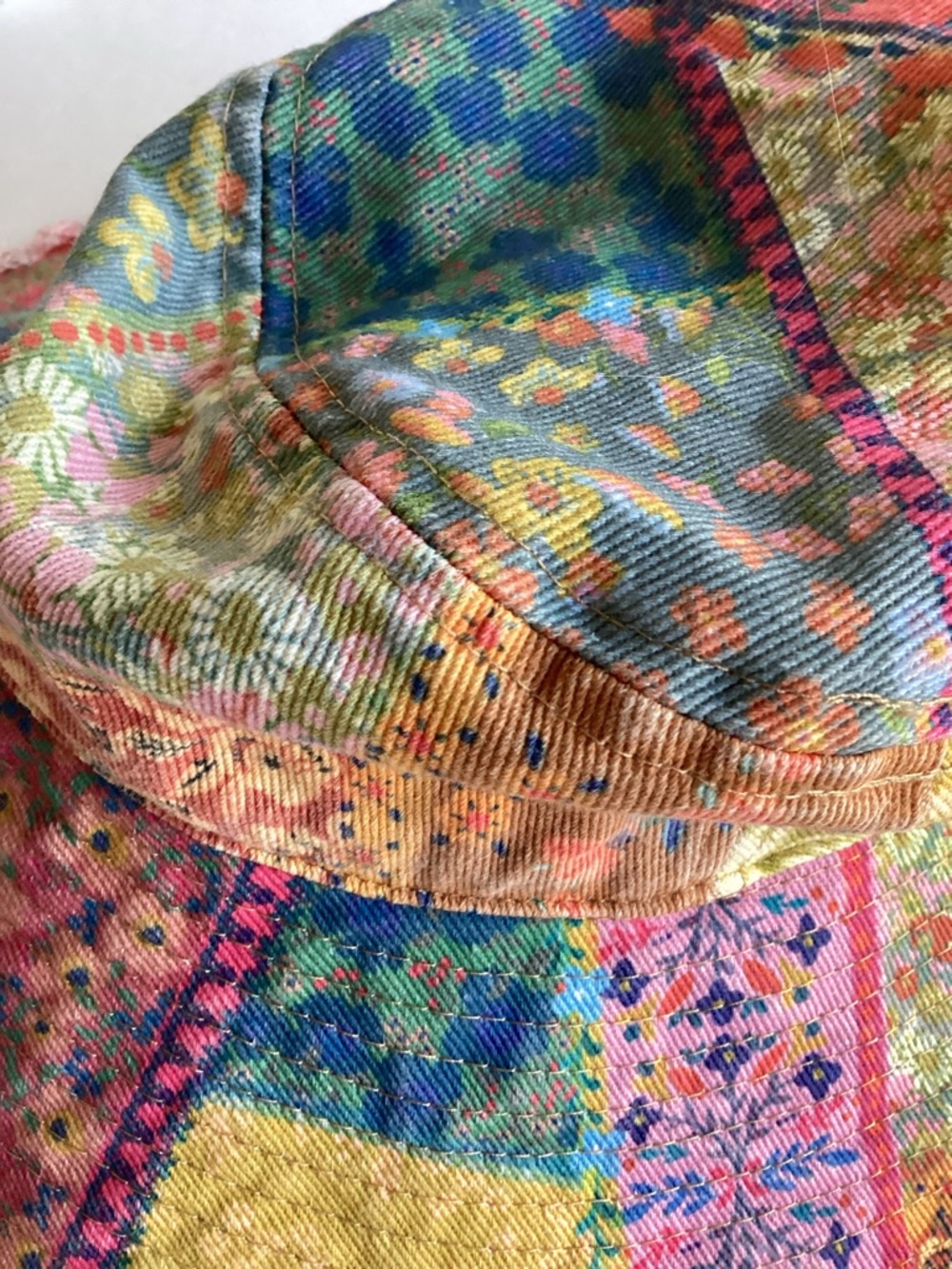 Natural Life Sandy Days Bucket Hat Watercolor Patchwork Boho Festival Hippie - Picture 11 of 14